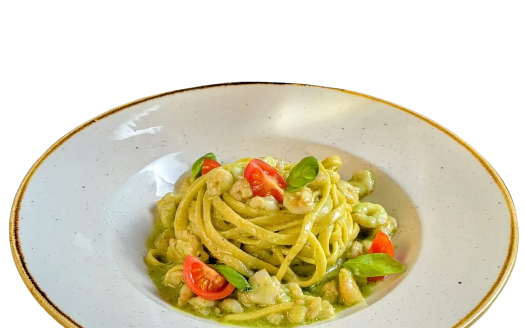 Fettuccine Genovese & shrimps